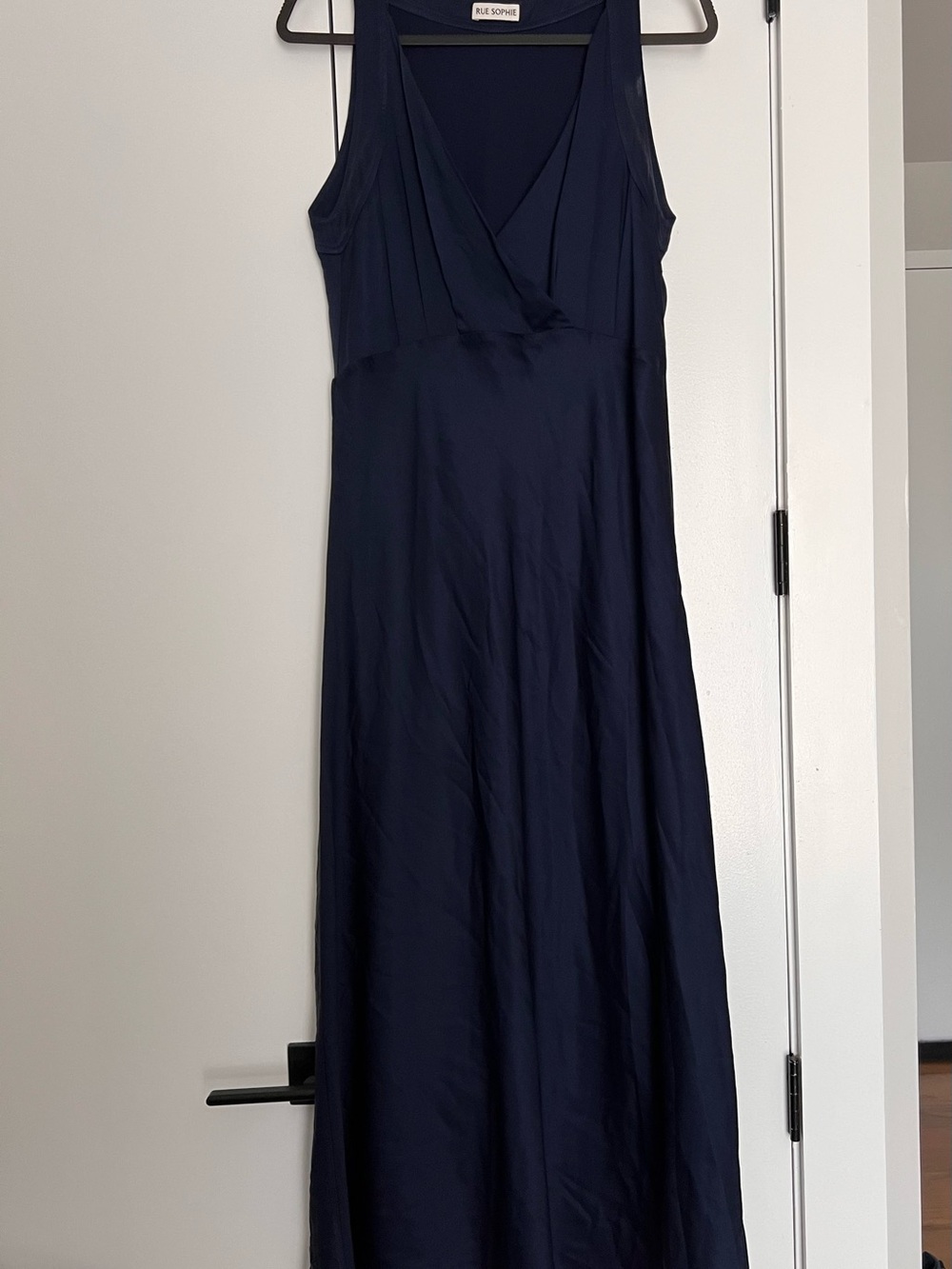 Rue Sophie Navy Midi Dress with V-Neck